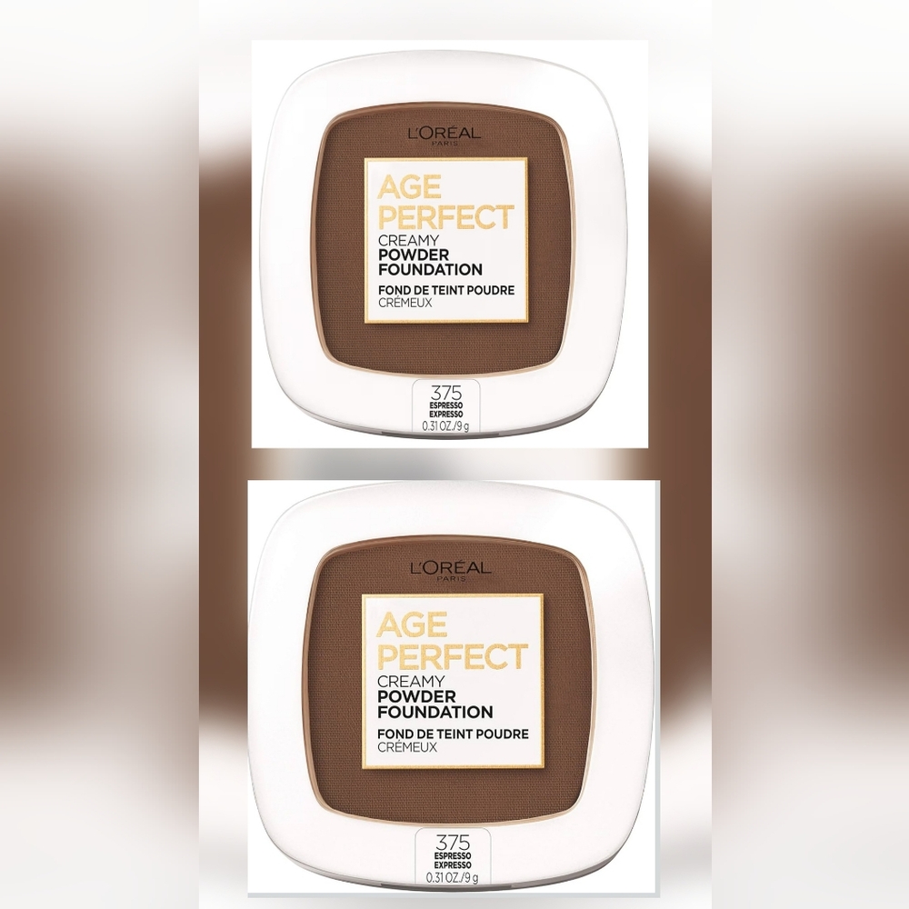 Set of 2 (two) L'Oréal Paris Age Perfect Creamy Powder Foundation #375 Espresso